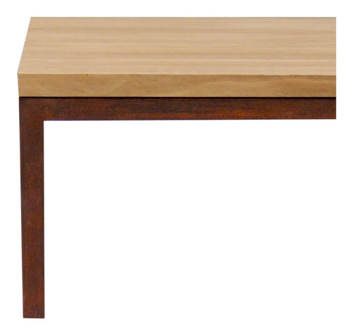 Mesa De Centro Alta - Estructura Metal & Tapa En Madera