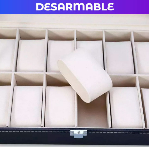 Estuche Caja Organizador De 12 Relojes Elegante Eco Cuero