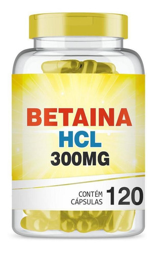 Cloridrato De Betaina Hcl 300mg Com 120 Cápsulas