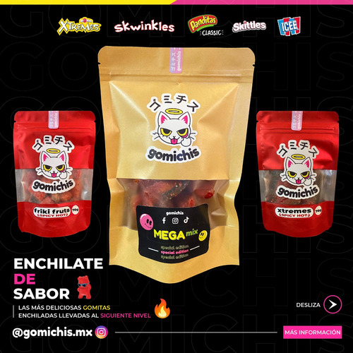 5 Gomitas Enchiladas Paquetes De 70 Gr Gomichis