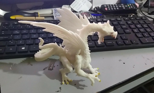 Safari White Glow In Dark Snow Fantasy Dragon 15 Cms (Usado)