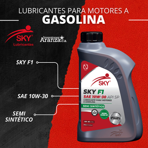 Lubricante Para Motores 10w-30 Semi Sintético Sky Lubricante