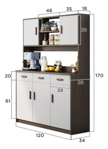 Estanterías Con Almacenamiento De Muebles Cocina Con Cajones