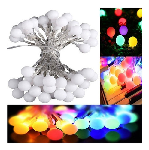 Luces Bolitas Led Guirnalda Multicolor 4mts C/enchufe 220v