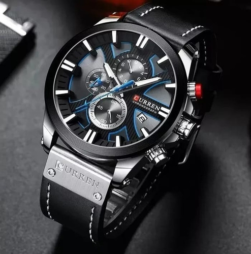 Relógio Masculino Curren Original Esportivo Couro S.2020