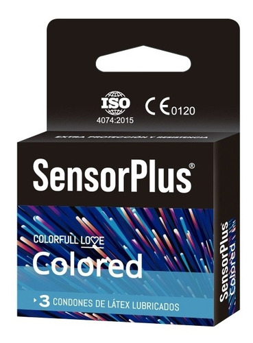 Preservativos Sensor Plus Colored / Caja × 3 Unidades 