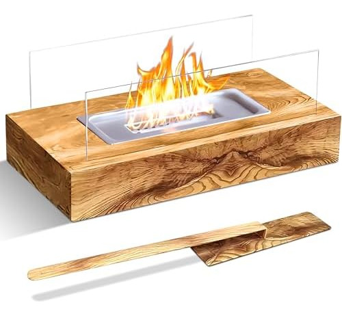Fogata De Mesa Rectangular Grande De Madera, Hoguera Portáti