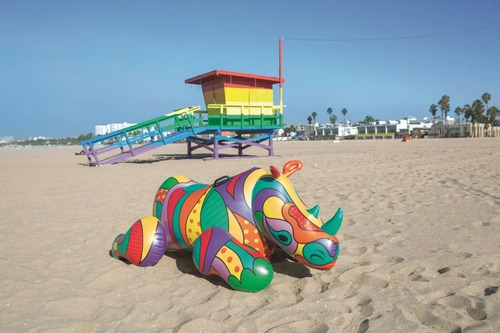 Flotador Montable Rinoceronte Pop Bestway Modelo 41116 Multicolor