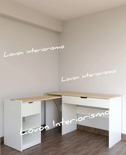 Escritorio Plegable Extensible, Melamina, Moderno Funcional