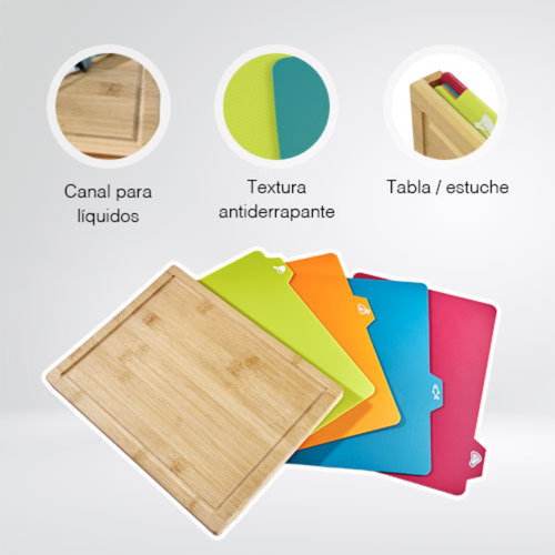 Tablas Multicolor Para Picar Con Base Crown Baccara