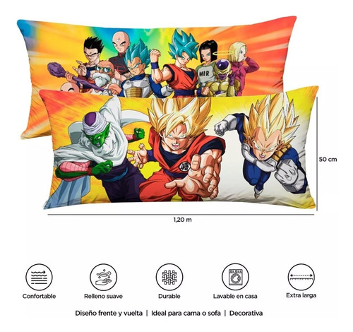 Edredón Matrimonial + Almohada Larga Doble Vista Providencia Color Varios Dragon Ball Súper