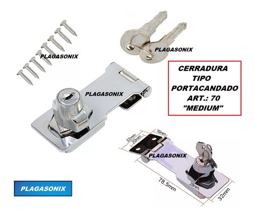 Imagen 3 de 9 de Portacandado Cerradura Sin Candado Medium Kit 5 Unid.