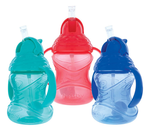 Taza Nuby Flip N Sip Clik-it Sin Derrames 360° Con Pajita