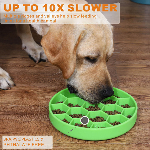 Medium Orange (21cm) - Anti-choke Slow Feeder Dog Bowl With