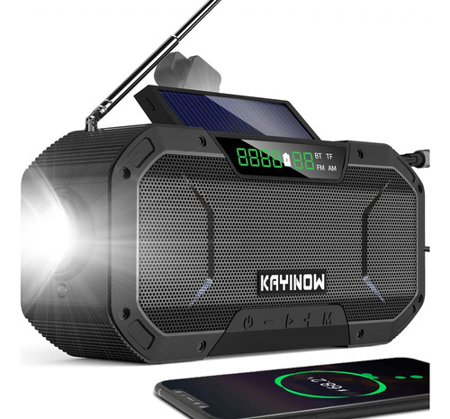 Radio Fm Digital Porttil Con Bluetooth Impermeable, Manivela