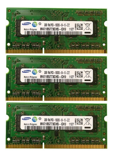 Memoria Sodim Ddr3 Samsung 2 Gb. (pack Con 3)