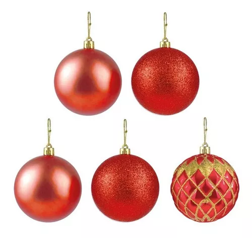 bolas de natal vermelha dourada 7cm bolas natalina 7 cm - Zein