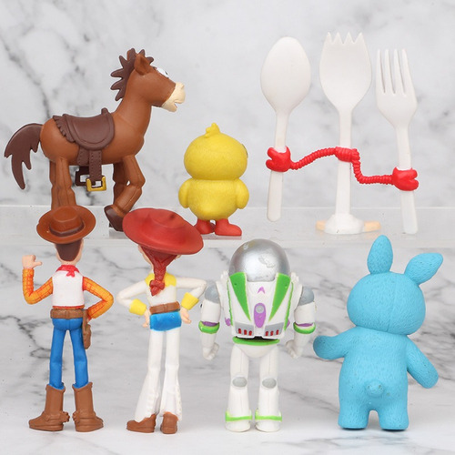 7pcs Toy Story 4 Woody Lightyear Forky Buzz Figura Modelo
