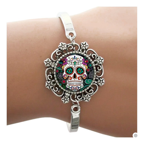 Pulsera Catrina Brazalete Dapper Skull Calavera Joyería Hy8p