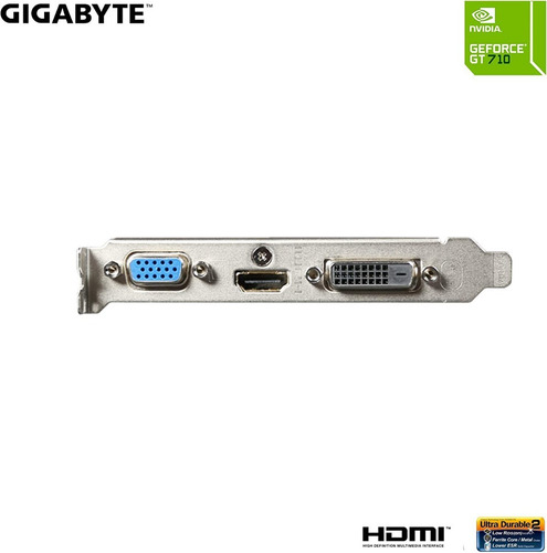 Imagen 4 de 4 de Tarjeta De Video Gigabyte Gt 710 2gb Ddr3 Pci Expres Hdmi