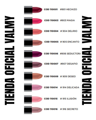 Imagen 2 de 2 de Labial Color Matte Detal. Pintura De Labios Valmy Maquillaje