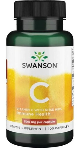 Vitamina C Con Rose Hips 100 Capsulas 500 Mg Sistema Inmune