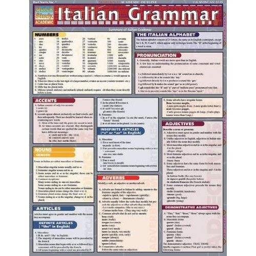Italian Grammar Chart