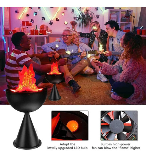 Lámpara De Fuego Falsa Led Eléctrica 3d, Antorcha De Campame