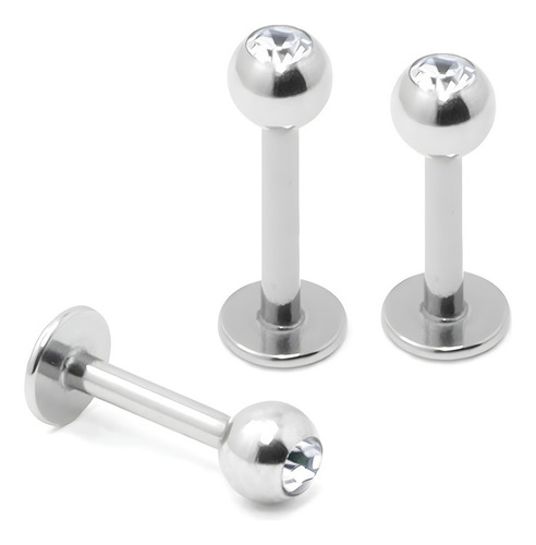 Piercing Titânio Ponto De Luz Cor Prata