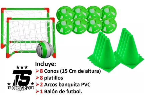 Arcos Futbol, Conos 20 Cm, Balón Kit Entrenamiento Deportivo