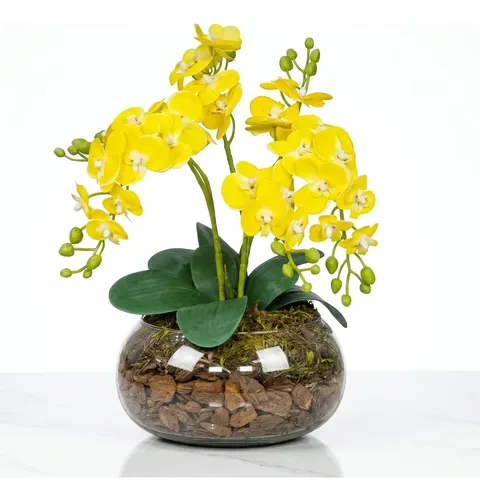 ARRANJO ORQUIDEA FLORES ARTIFICIAL DECORATIVA CENTRO DE MESA