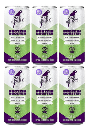 Pack 6 Protein Booster Açaí Com Guaraná 270ml Cada - Moving