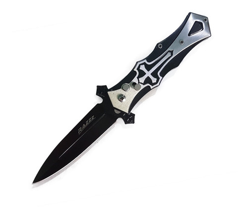 Navaja Automatica Tactica Militar Templaria Rompecristal Color Plateado