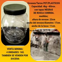 Comprar Envases Plásticos.tarro Galón 4kg\u002Fltrs Tipo Pet X 4 Unidades