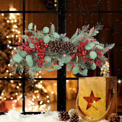 Botín Navideño Hiiarug, 24 Pulgadas, Rama De Pino Artificial