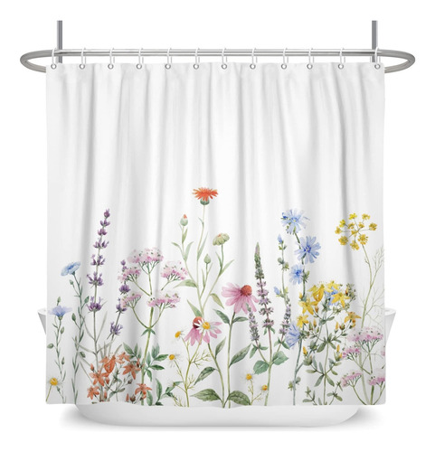 Cortina De Ducha De Flores, Cortina De Baño De Flores