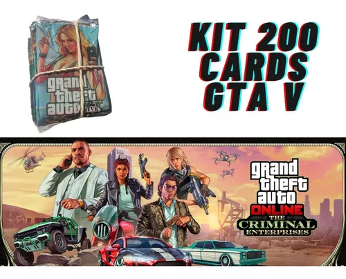 Kit 200 Cards 100 Gta V + 100 Roblox = 50 Pacotes Bater Bafo