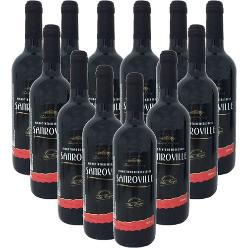 12 X Vinho Tinto Suave 750ml Sanroville