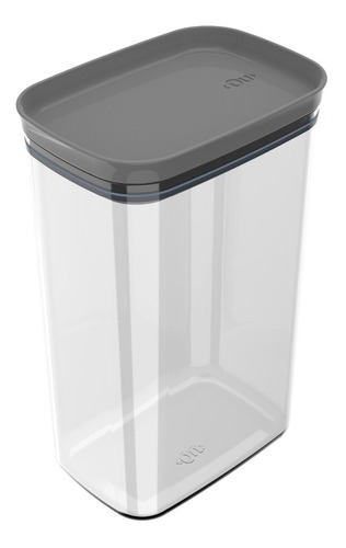 Pote Hermético Retangular 2,3l Cor Chumbo