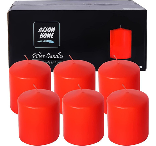 Axiom  Paquete De 6 Velas De Pilar Sin Perfume De 3.15 ...