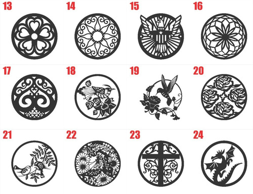 Kit 4 Quadros Mandalas Placas Decorativas Parede Mdf 25x25cm