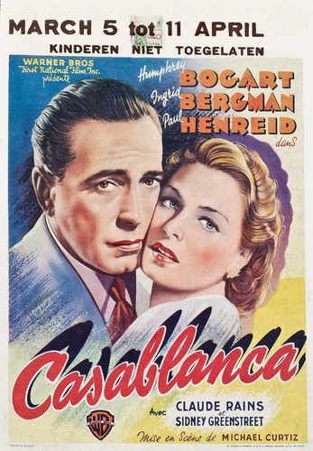 Poster Retrô - Filme Casablanca - 30x42cm Plastificado