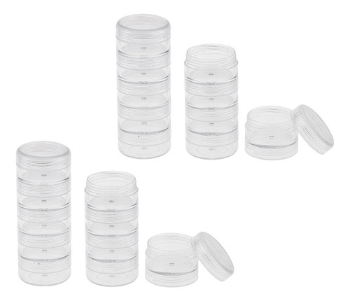 4x Caja De Cristal For Joyería Pequeña Pastilla Tapón De