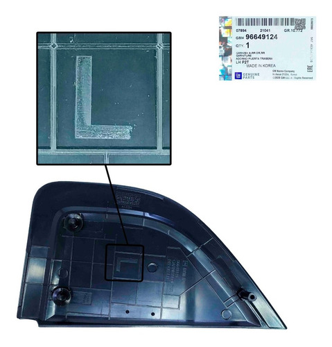 Imagen 6 de 9 de Tapa Externa Puerta Trasera Izquierda Aveo Lt Ls 2011 2012