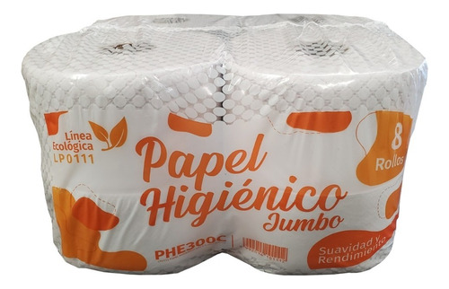 5 Papel Higienico Blanco 300 X8  Jumbo Liviana Linea Naranja