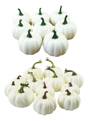 20 Calabazas Artificiales Blancas Para Bricolaje, Otoño,,