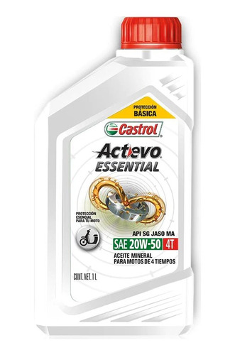 Aceite Castrol Actevo Essential 20w50 4t Mineral Api Sg Jaso