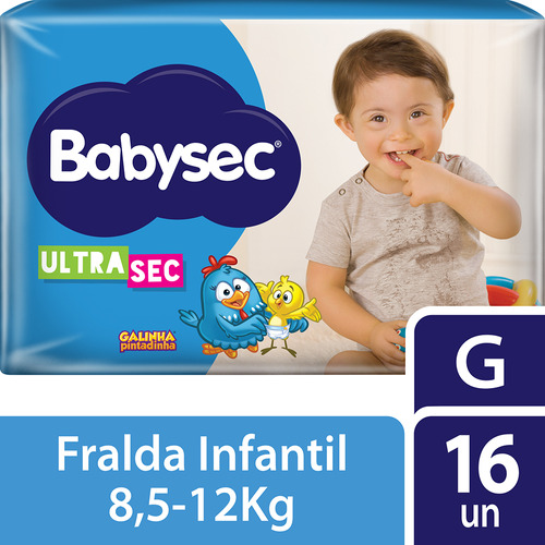 Fralda Galinha Pintadinha Ultrasec G 16 Unidades Babysec Gênero Sem Gênero Tamanho Grande (g)