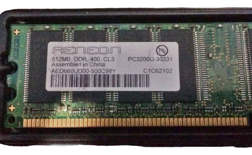 Memoria Ram Aeneon Ddr 400 Mhz -  512 Mb Para Pc3200u