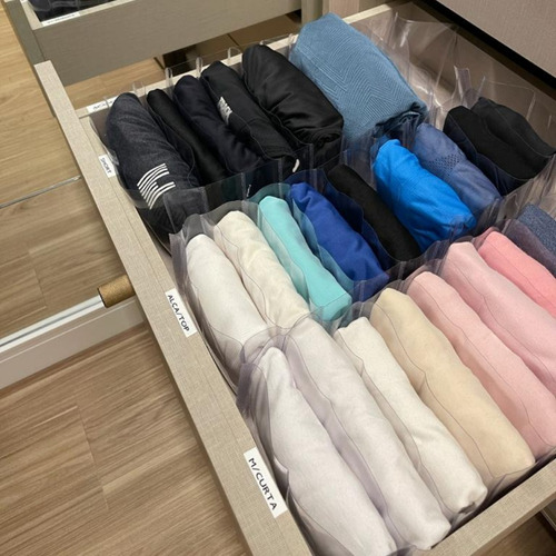 Colmeia Organizadora Transparente Reforçada Para Camisetas G
